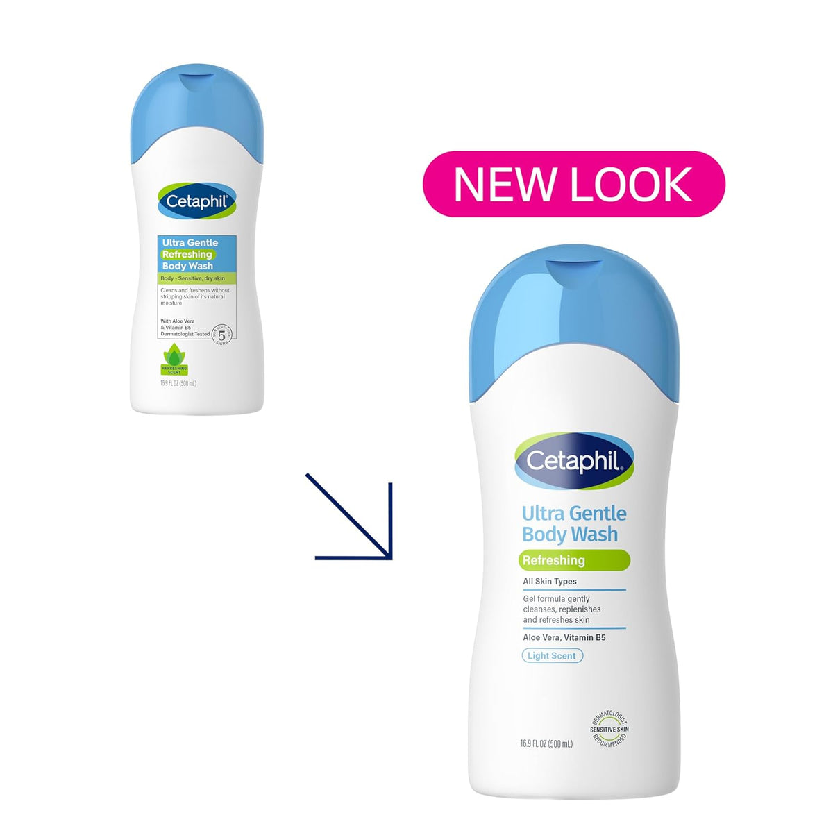 Cetaphil Ultra Gentle Refreshing Body Wash, Hypoallergenic, 16.9oz, 3ct