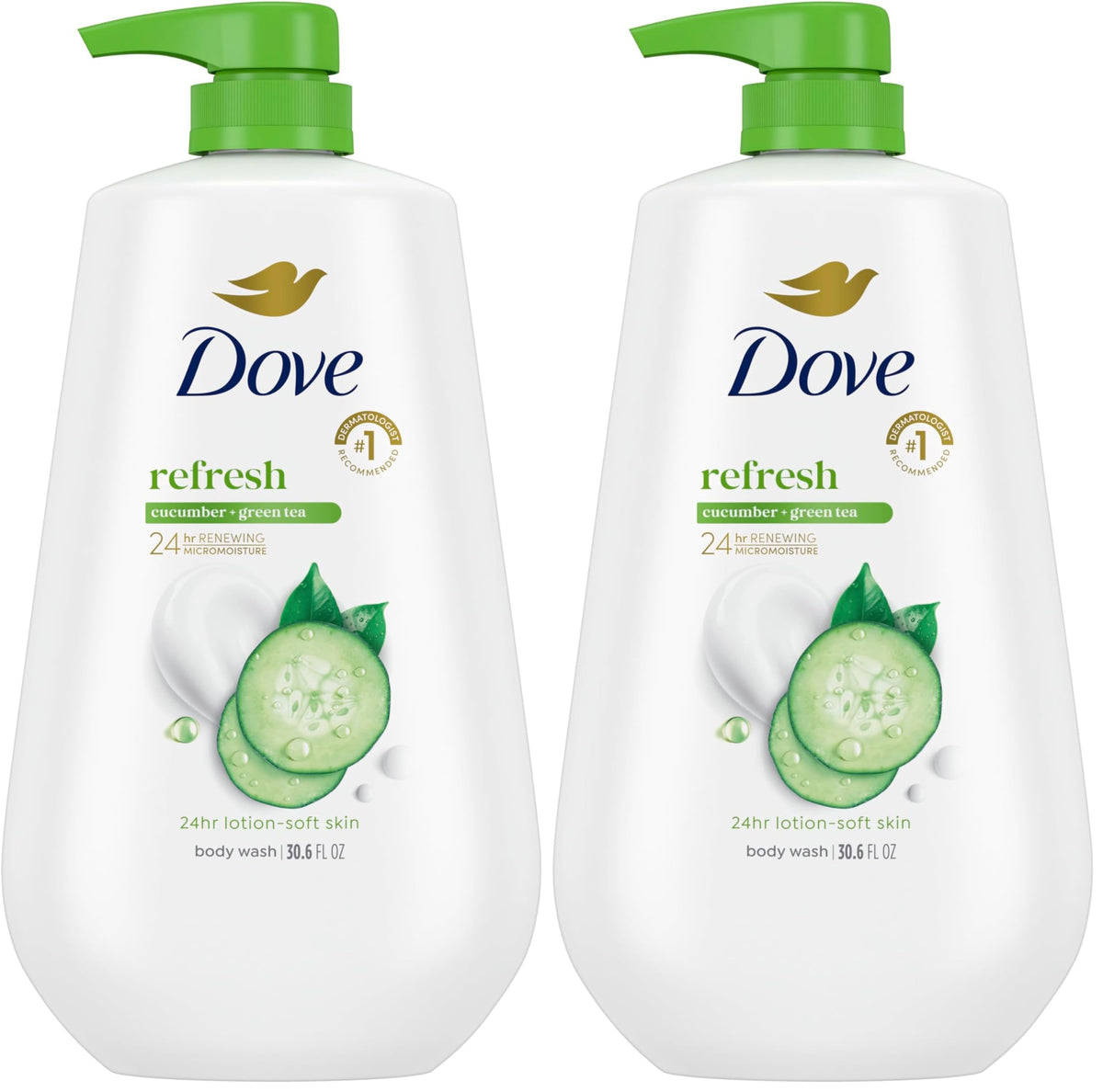 Dove Body Wash Body Wash Refresh Cucumber & Green Tea 30.6 oz, Sulfate Free
