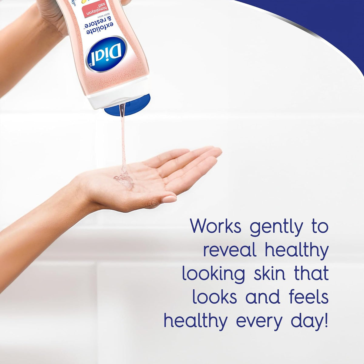 Dial Body Wash, Hydraclean Complex & Vitamin E, Gentle, Leaves Skin Feeling Nourished, Dermatologist-Tested, No Parabens & Sulfates, Exfoliate & Restore, Himalayan Salt, 16 Fl Oz (Pack of 4)