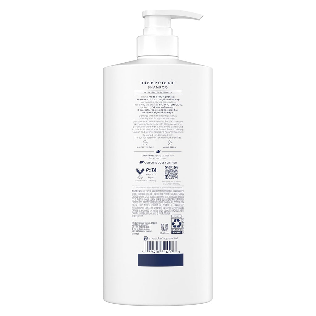 Dove Shampoo Intensive Repair for Damaged Hair with Bio-Protein, 28 Fl Oz