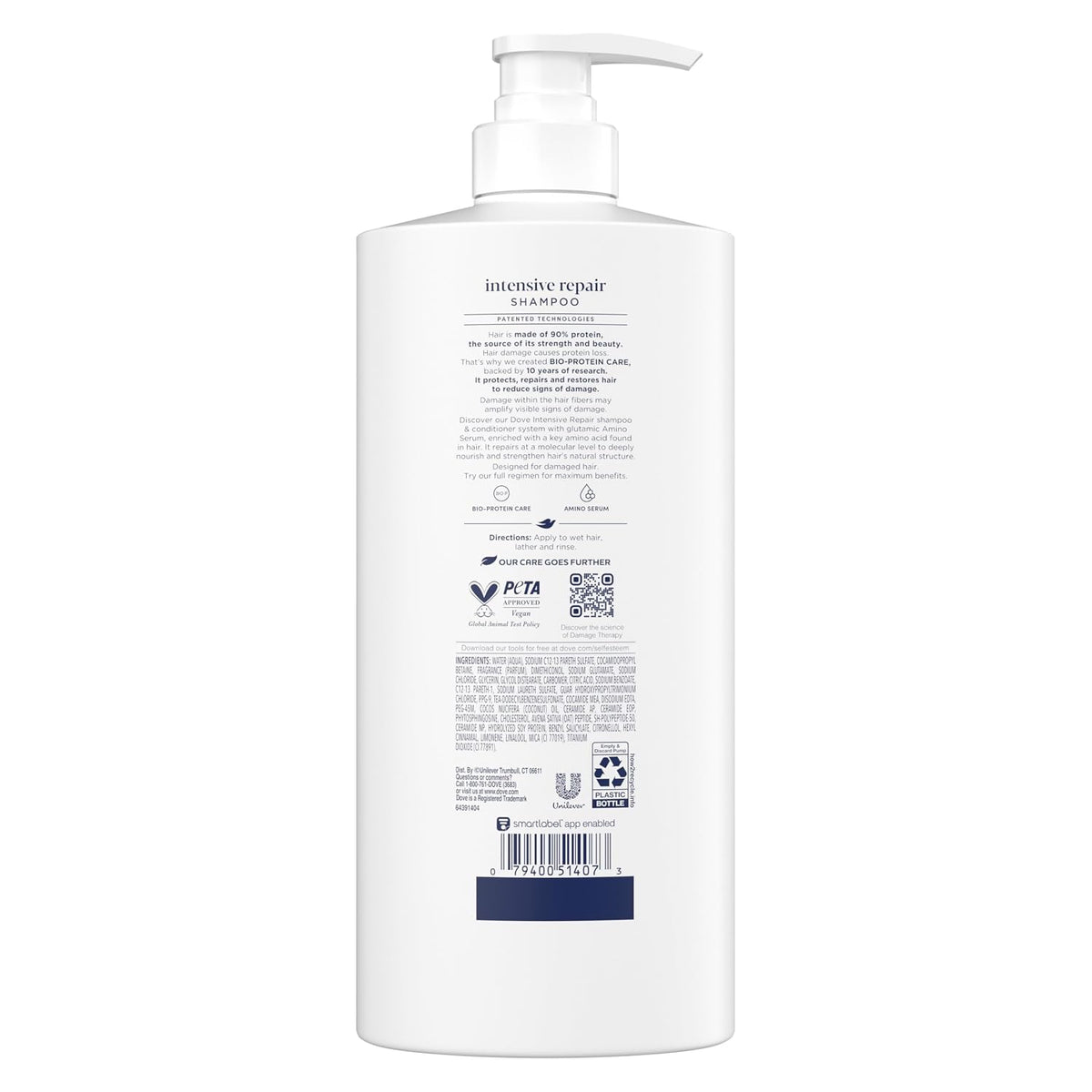 Dove Shampoo Intensive Repair for Damaged Hair with Bio-Protein, 28 Fl Oz