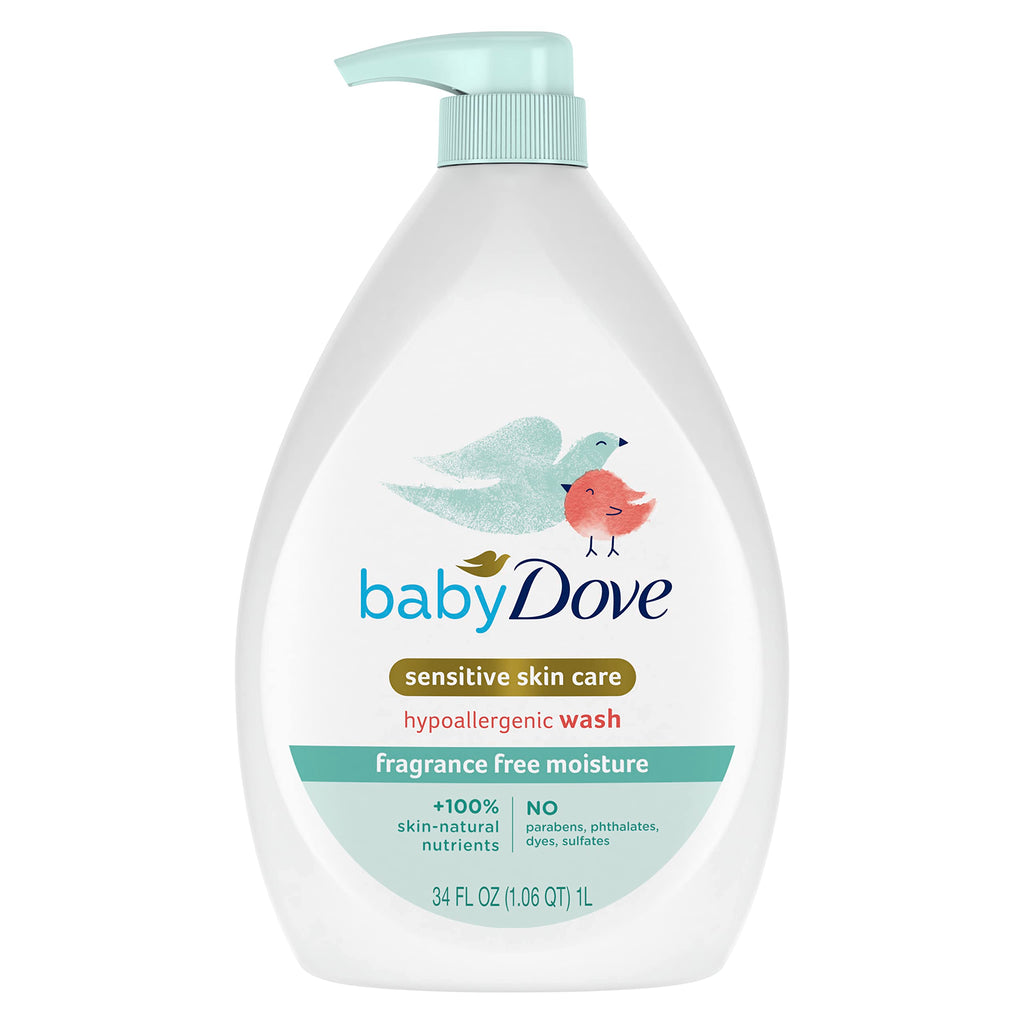 Baby Dove Sensitive Skin Hydrating Body Wash, Tear-Free & 34oz