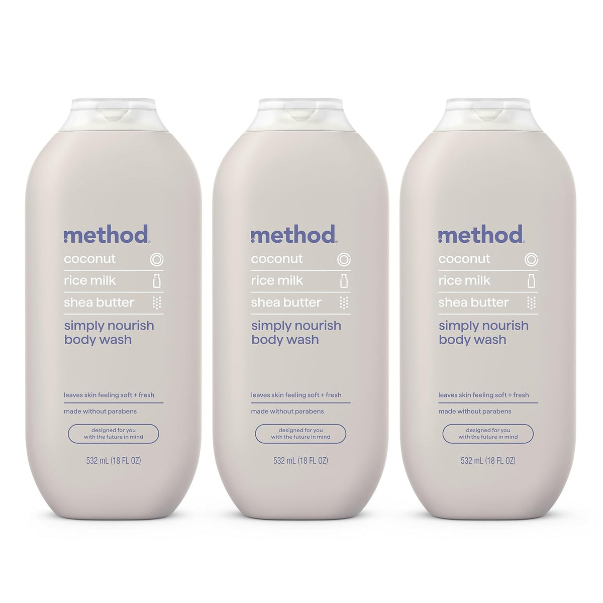method Body Wash, Simply Nourish, 18 fl oz, 3 pack