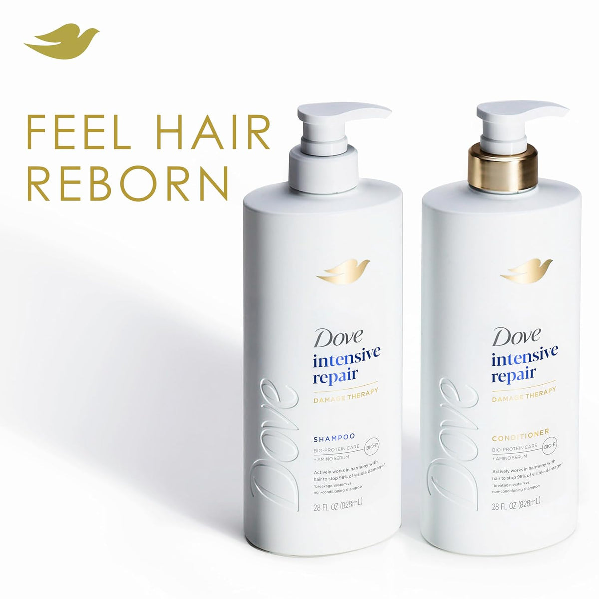Dove Shampoo Intensive Repair for Damaged Hair with Bio-Protein, 28 Fl Oz