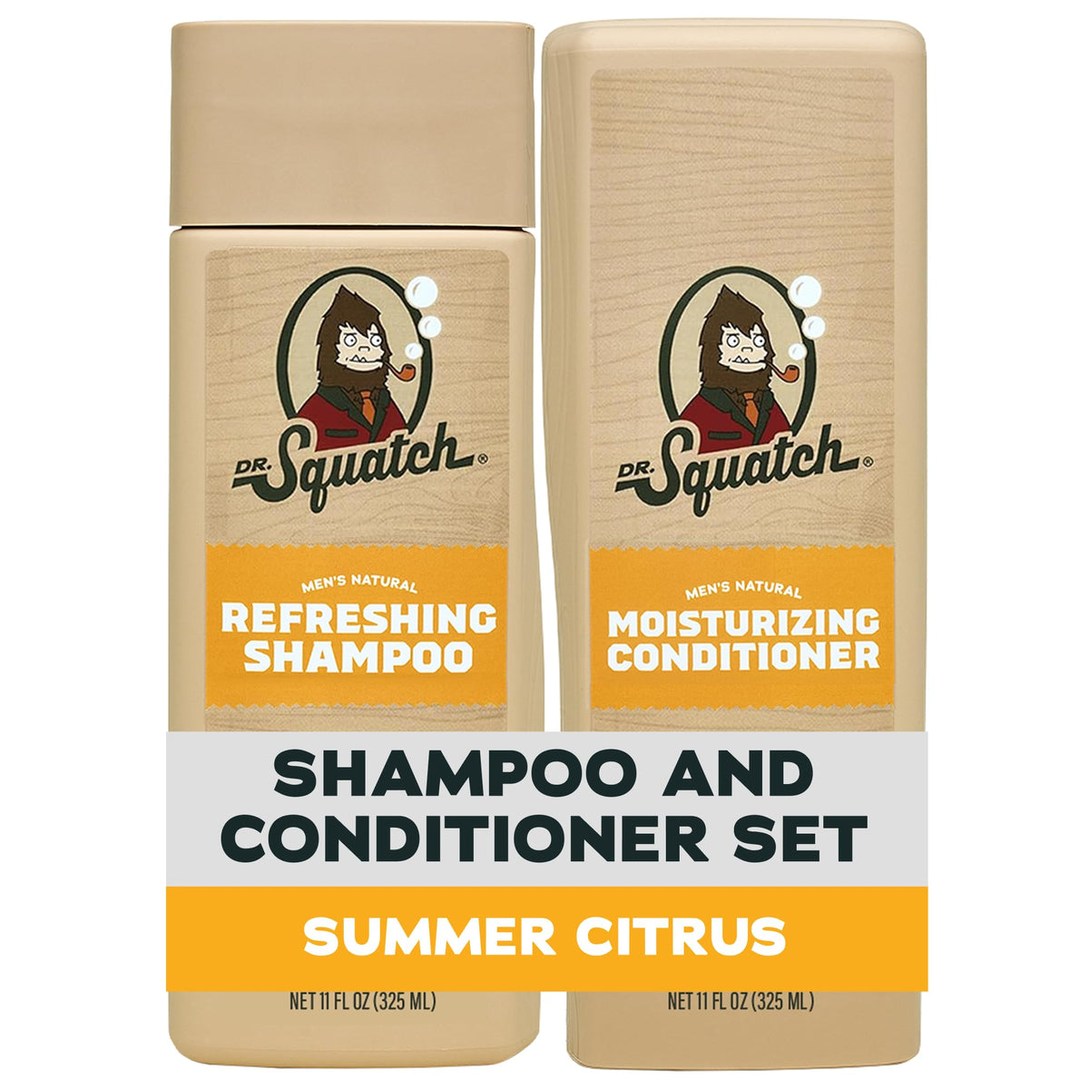 Dr. Squatch Men's Natural Shampoo and Conditioner Set – Sulfate & Paraben Free Natural Shampoo and Conditioner for Men – Scalp Nourishing Formula – Fresh Falls (11 fl oz, 2-Pack)