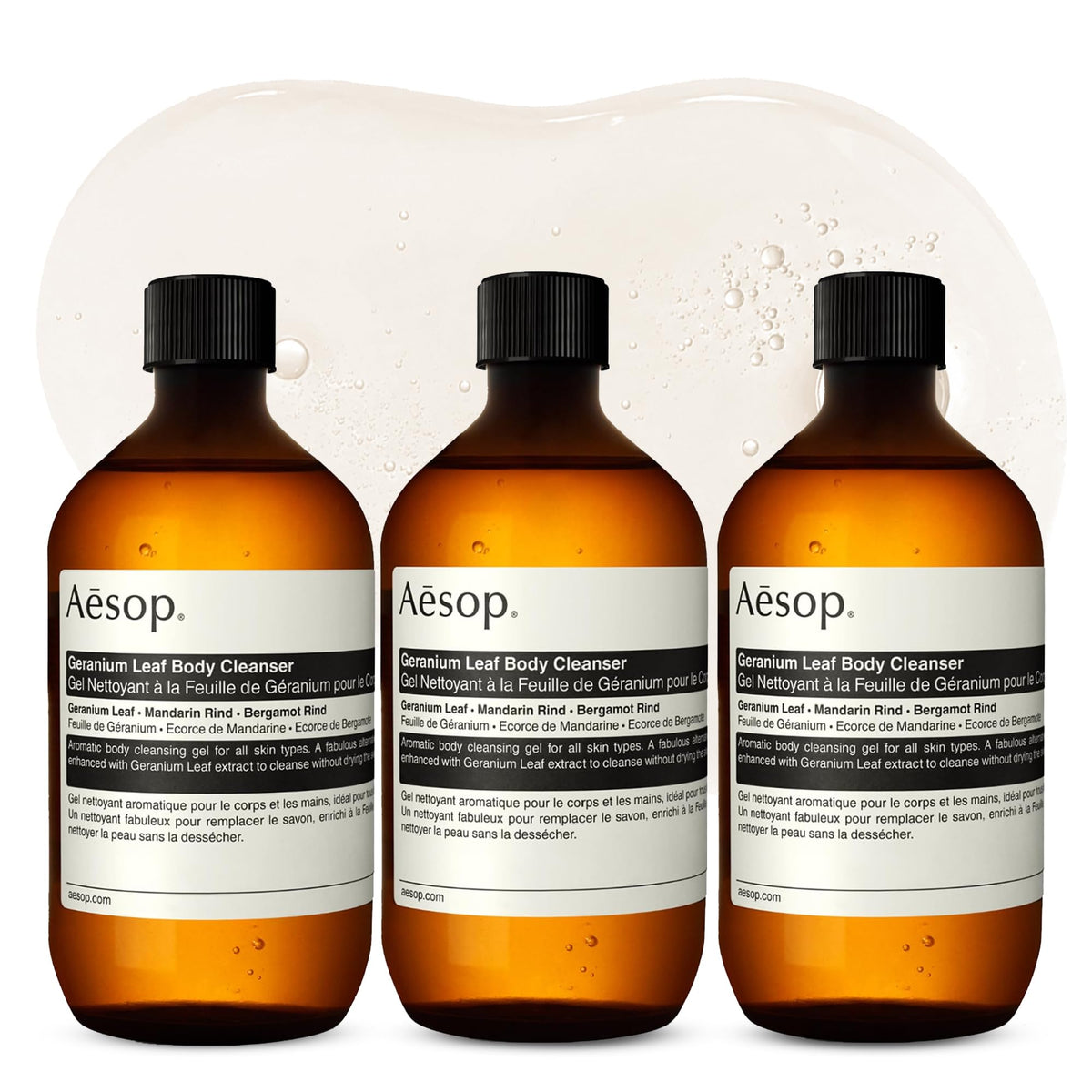 Aesop Geranium Leaf Body Cleanser | Gentle Shower Gel with Geranium, Mandarin and Bergamot Essential Oil Blend to Refresh & Balance Skin | 500 mL / 16.9 oz