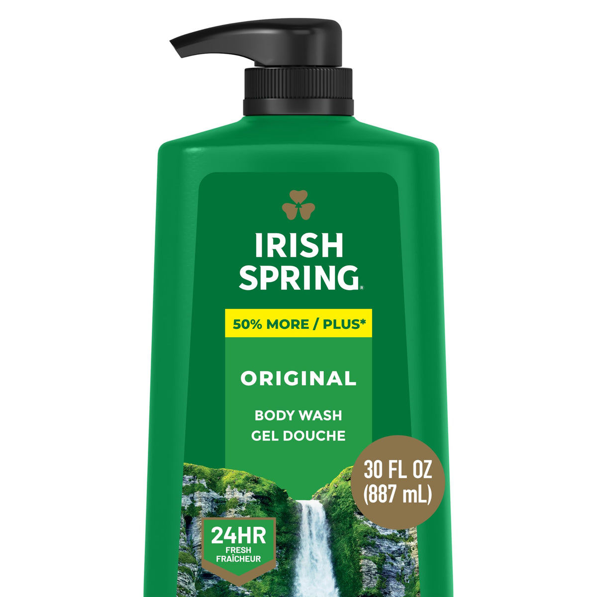 Irish Spring 5 in 1 Body Wash for Men, Fresh Eucalyptus & Bergamot, 887 mL