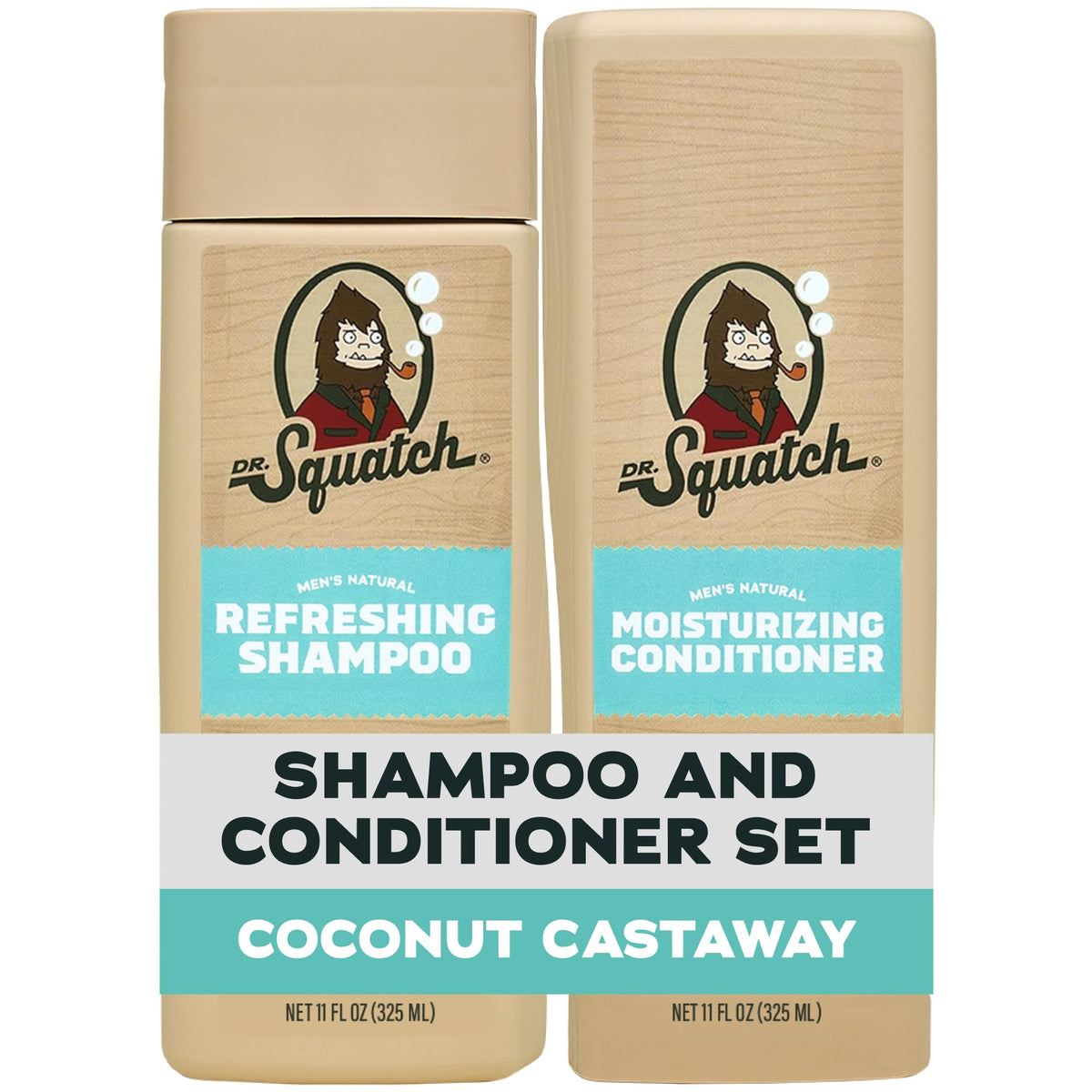 Dr. Squatch Men's Natural Shampoo and Conditioner Set – Sulfate & Paraben Free Natural Shampoo and Conditioner for Men – Scalp Nourishing Formula – Fresh Falls (11 fl oz, 2-Pack)