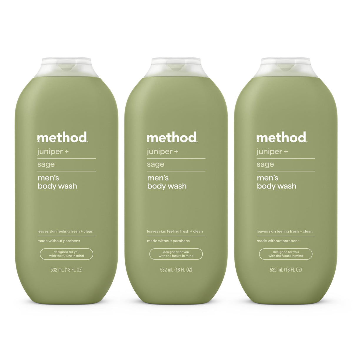 method Men’s Body Wash, Sea + Surf, 18 fl oz, 3 Pack