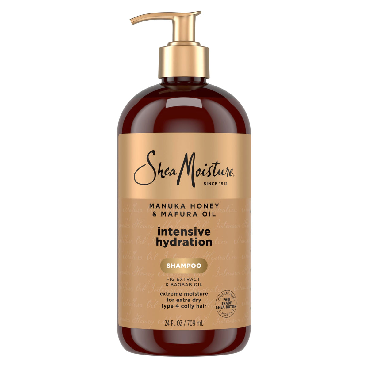 Shea Moisture Intensive Hydration Shampoo for Dry, Damaged Hair Manuka Honey and Mafura Oil Sulfate-Free 13 oz