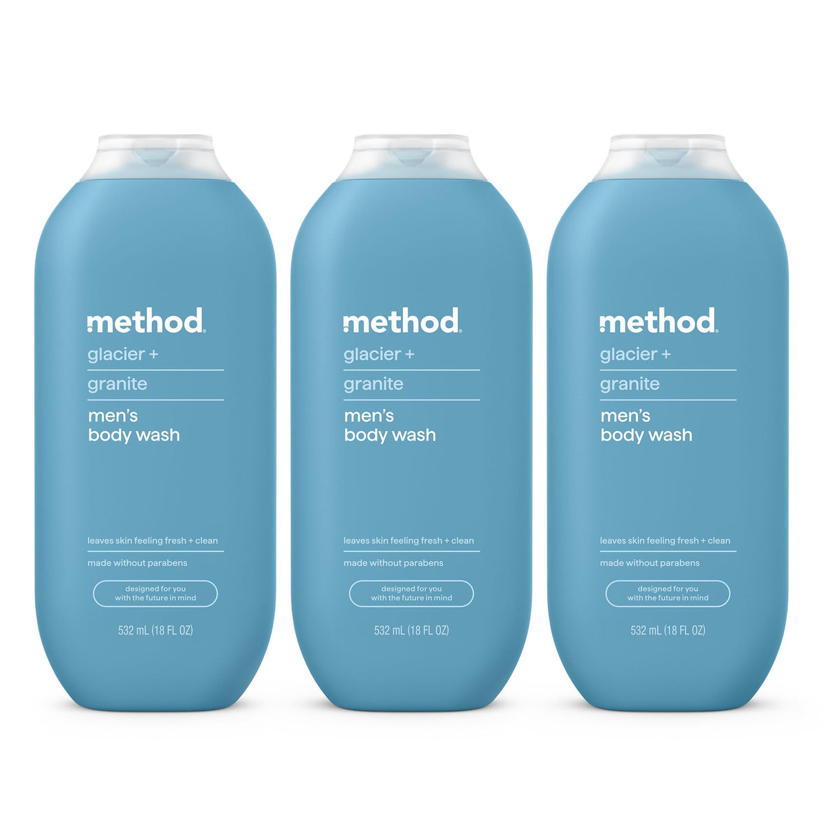 method Men’s Body Wash, Sea + Surf, 18 fl oz, 3 Pack