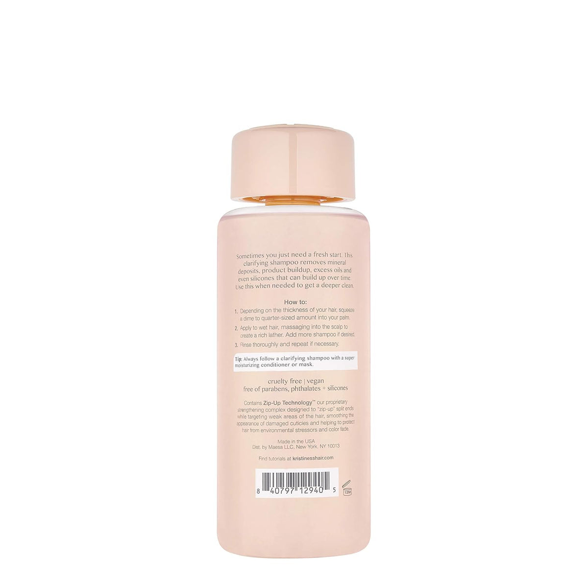 Kristin Ess Clarifying Shampoo for Build Up, Oily Hair & Hard Water, Detox Shampoo for Locs, Low Porosity, Thick, Thin, Curly & Color-Treated Hair | Vegan Weekly Cleansing Treatment, Pear Fragrance