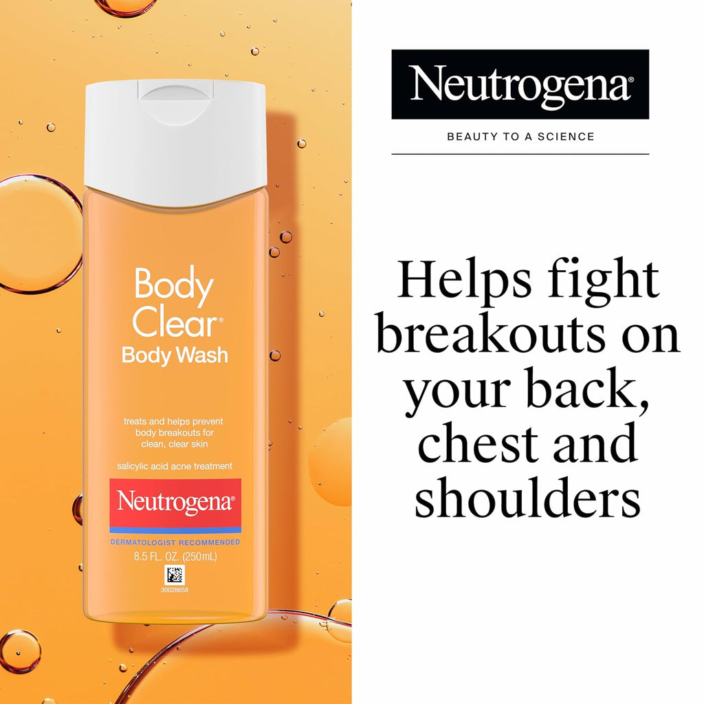 Neutrogena Body Clear Acne Body Wash, 3 x 8.5 fl oz