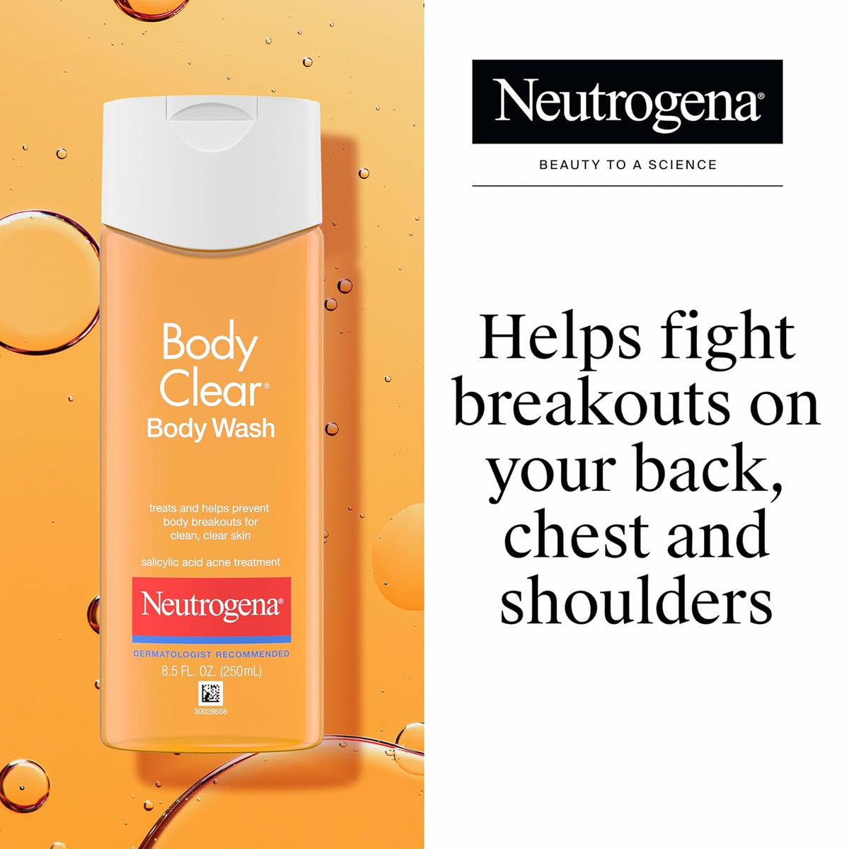 Neutrogena Body Clear Acne Body Wash, 3 x 8.5 fl oz