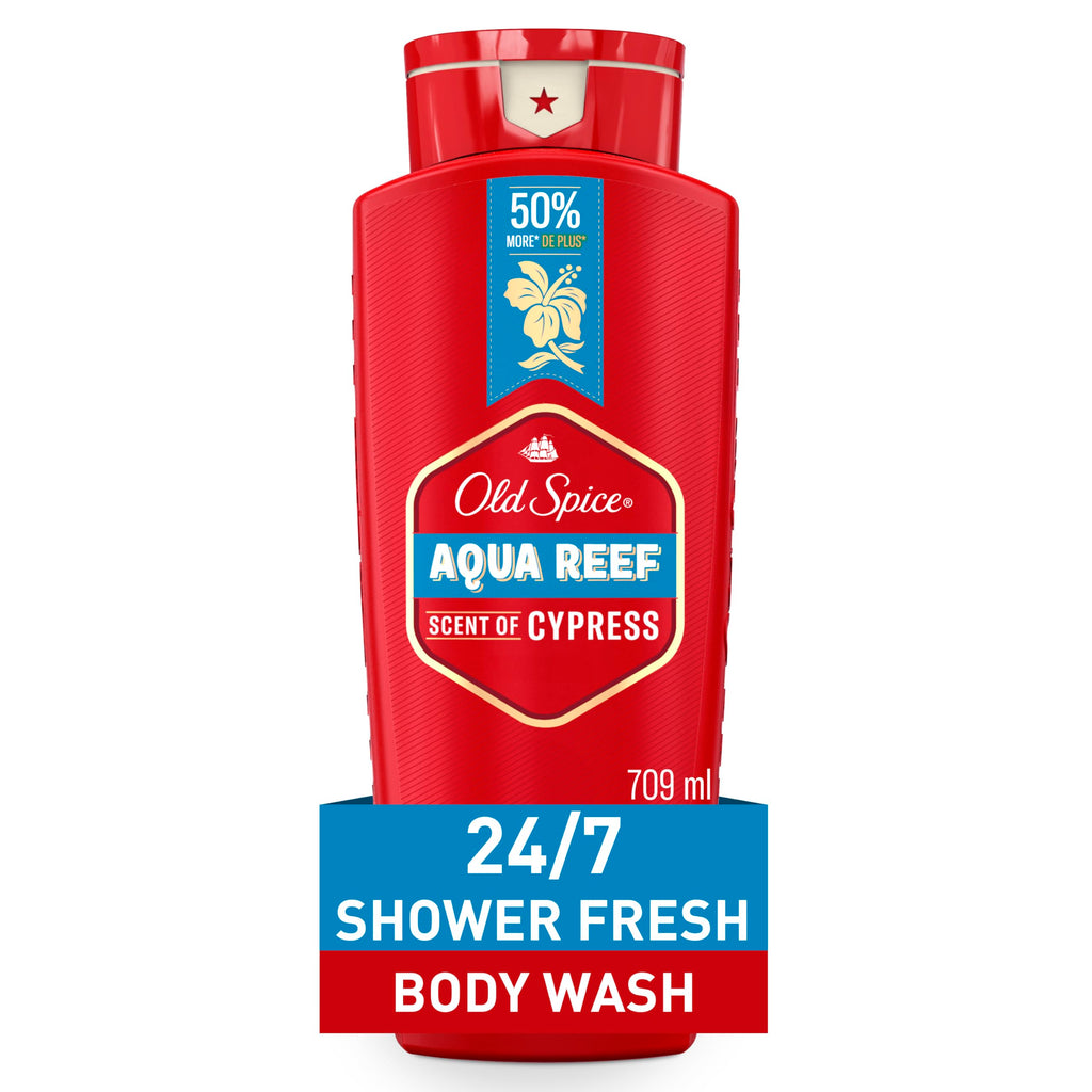 Old Spice Refreshing Body Wash for Men, 3X Defense, 24/7 Shower Fresh with Long Lasting Scent, Red Collection, Swagger with Cedarwood Scent, 24 oz (Pack of 2)