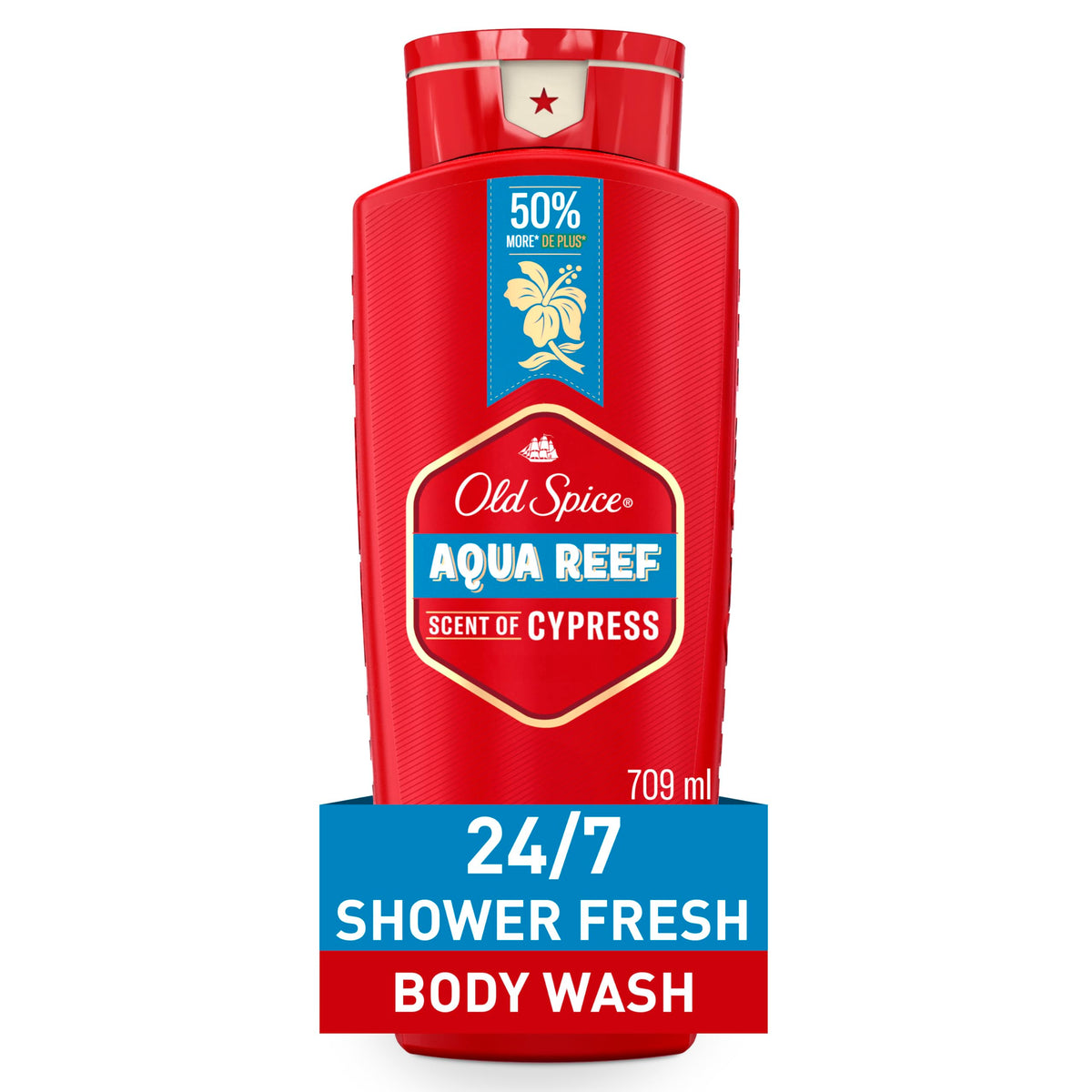 Old Spice Refreshing Body Wash for Men, 3X Defense, 24/7 Shower Fresh with Long Lasting Scent, Red Collection, Swagger with Cedarwood Scent, 24 oz (Pack of 2)