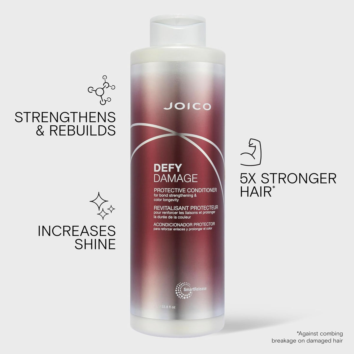 Joico Defy Damage Protective Conditioner | For Color-Treated Hair | Strengthen Bonds & Preserve Hair Color | With Moringa Seed Oil & Arginine | 33.8 Fl Oz