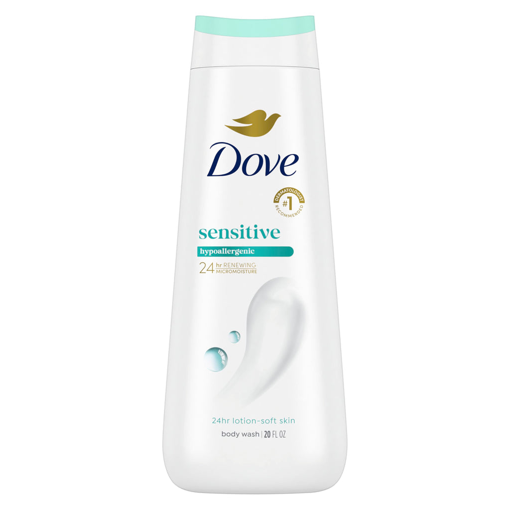 Dove Body Wash Sensitive Skin 30.6 oz Pump 3 Pack, Sulfate Free