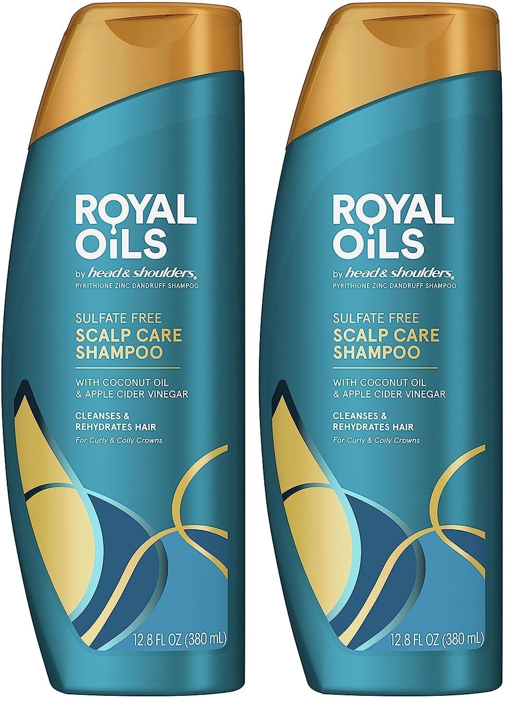 Head & Shoulders Anti-Dandruff Scalp Care with Coconut Oil, Royal Oils Moisture Renewal Conditioner, 1% Pyrithione Zinc, for Natural and Curly Hair, 13.5 fl oz