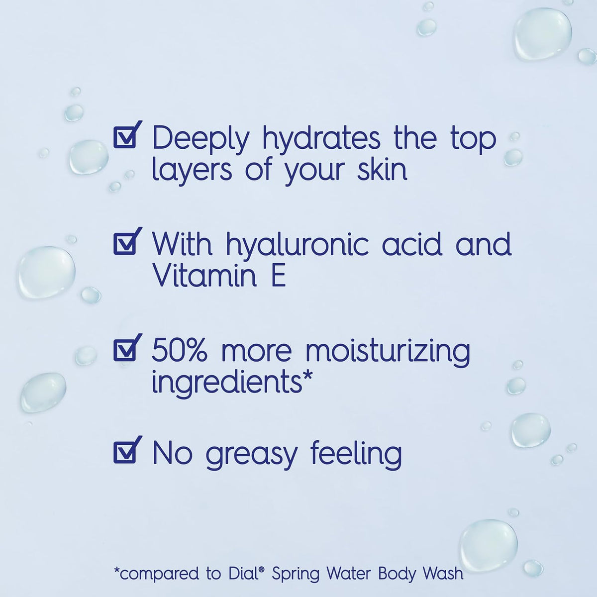 Dial Healthy Hydration Body Wash, Hyaluronic Acid, Vitamin E, 16oz, 4-Pack