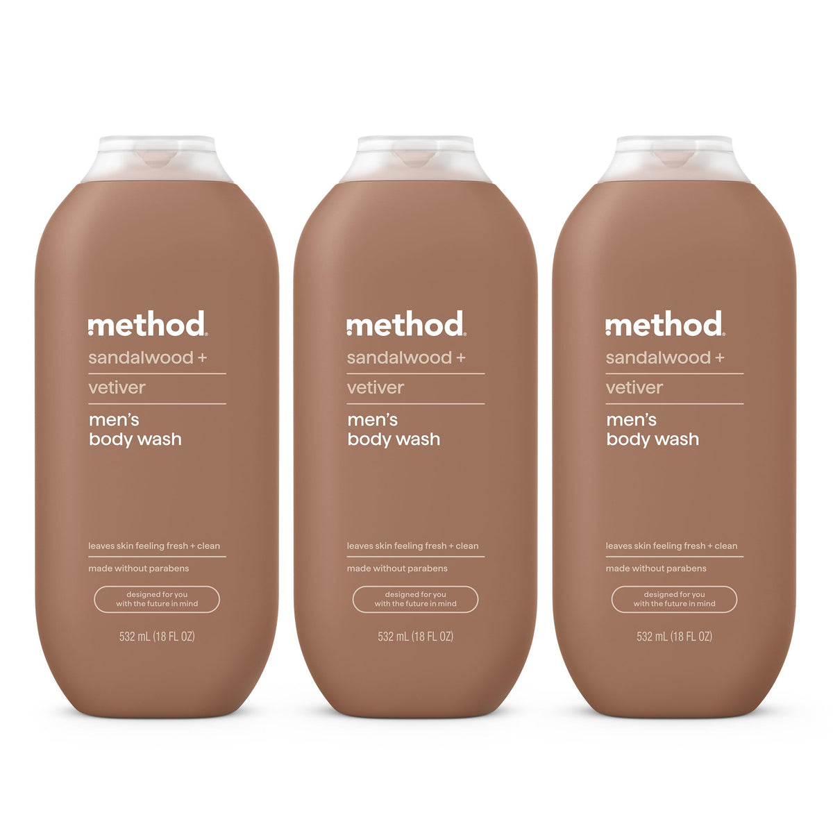 method Men’s Body Wash, Sea + Surf, 18 fl oz, 3 Pack