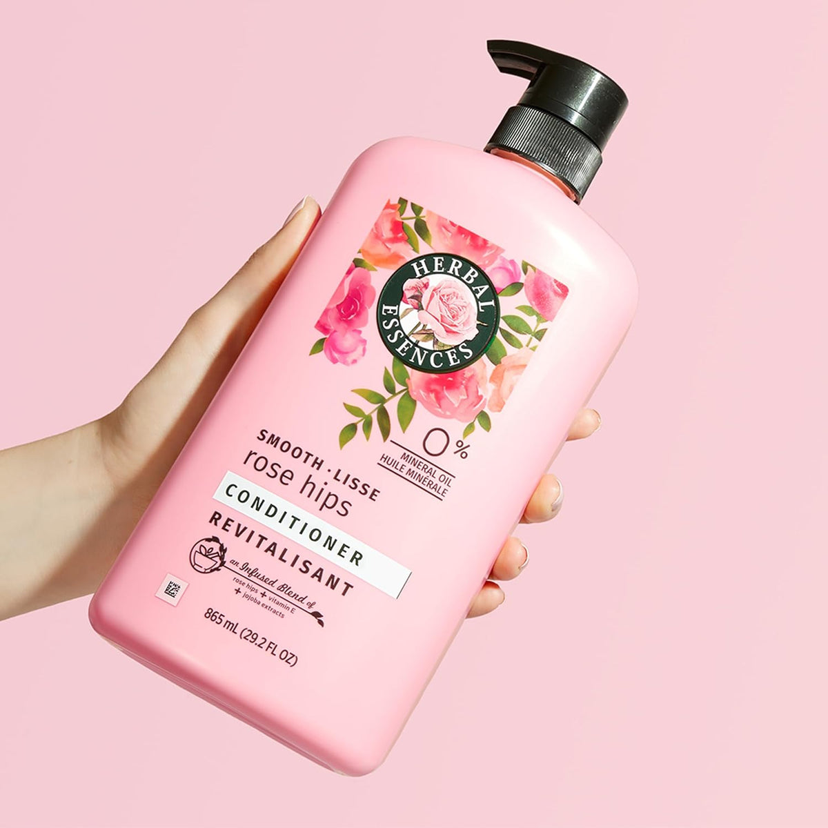Herbal Essences Conditioner, Rose Hips- Smooth Collection, Shiny Hair with Vitamin E & Jojoba, Safe for Color Treated Hair, Floral Scent, Cruelty-Free, Dermatologist-Tested, 29.2 Fl Oz