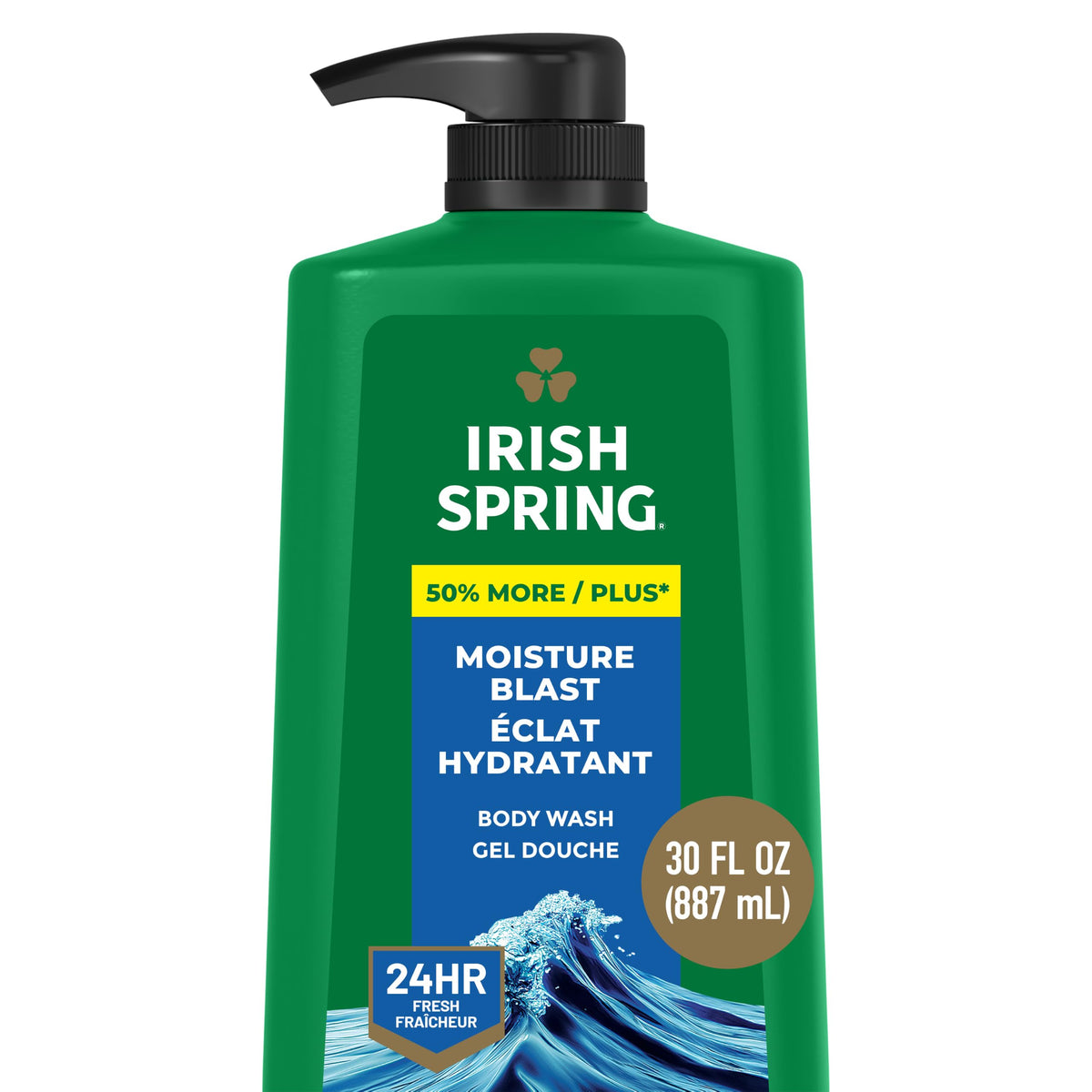 Irish Spring 5 in 1 Body Wash for Men, Fresh Eucalyptus & Bergamot, 887 mL