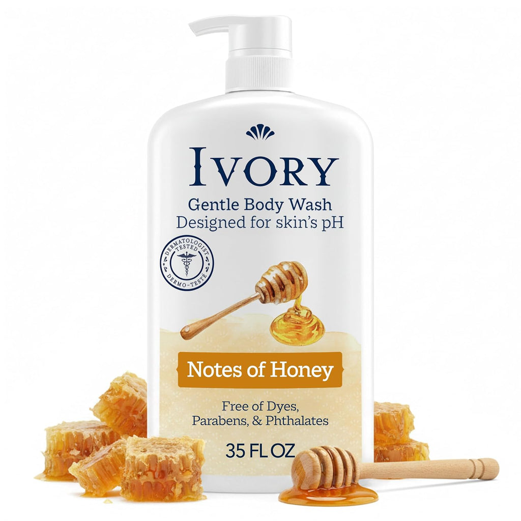 Ivory Body Wash Designed for the Whole Family, Honey Scent, 35 oz