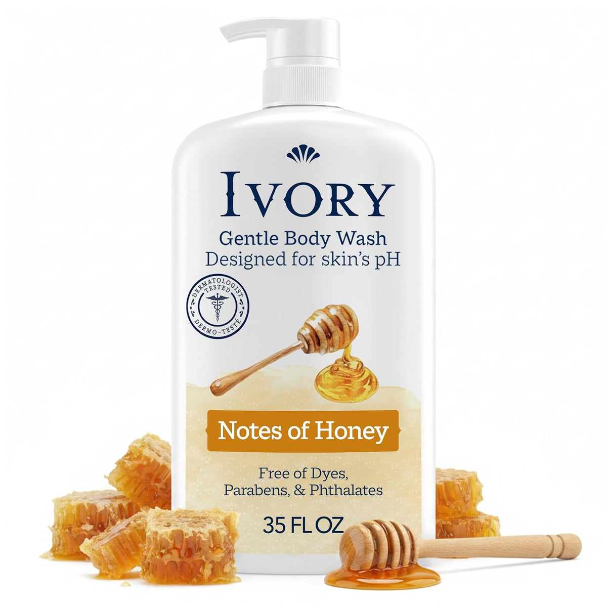 Ivory Body Wash Designed for the Whole Family, Honey Scent, 35 oz