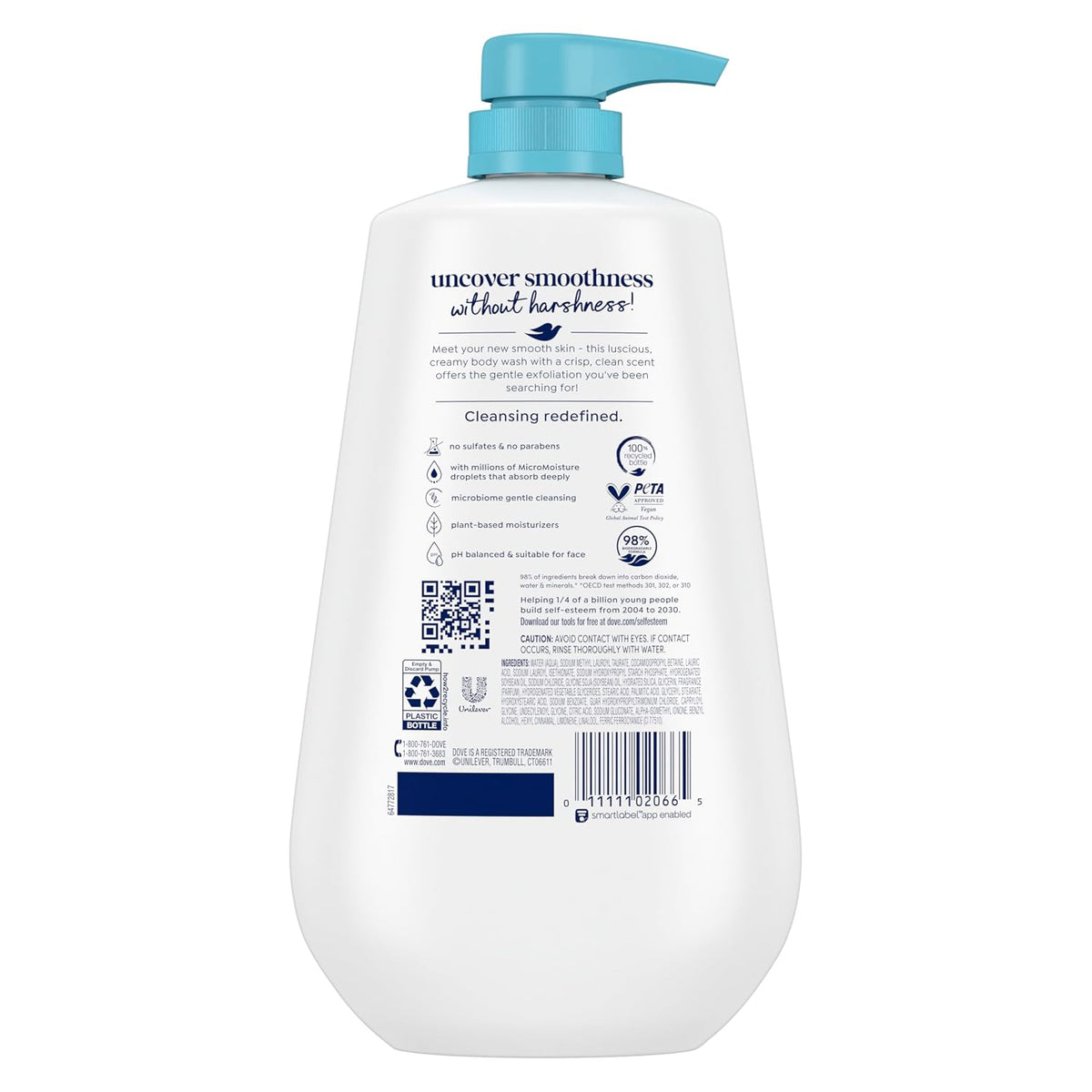 Dove Body Wash Body Wash Gentle Exfoliate Sea Minerals 30.6 oz Sulfate Free