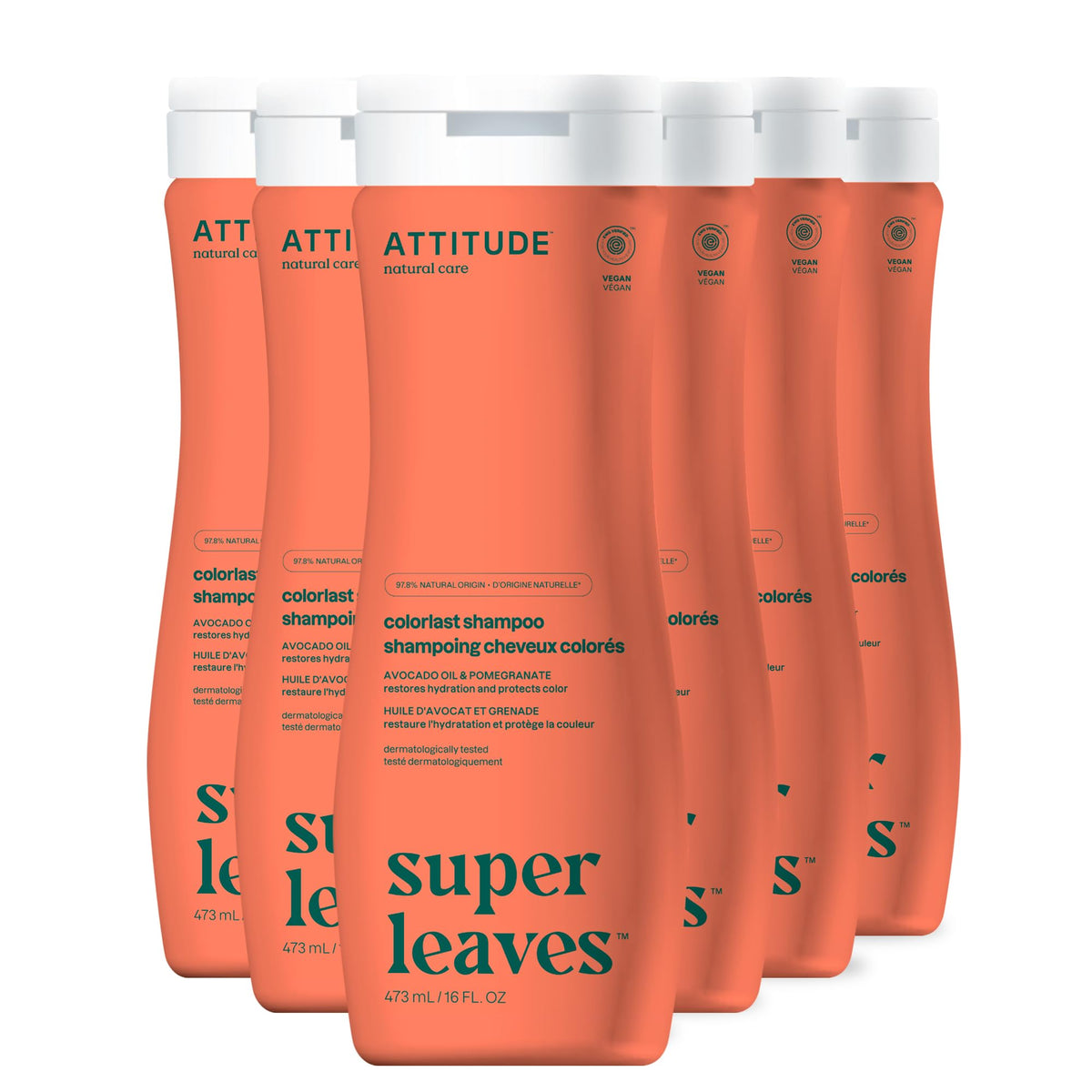 ATTITUDE Nourishing Hair Shampoo, EWG Verified, For Dry and Damaged Hair, Naturally Derived Ingredients, Vegan and Plant Based, Grapeseed Oil and Olive Leaves, 32 Fl Oz