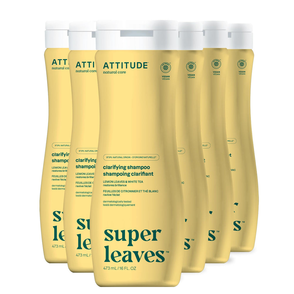 ATTITUDE Nourishing Hair Shampoo, EWG Verified, For Dry and Damaged Hair, Naturally Derived Ingredients, Vegan and Plant Based, Grapeseed Oil and Olive Leaves, 32 Fl Oz