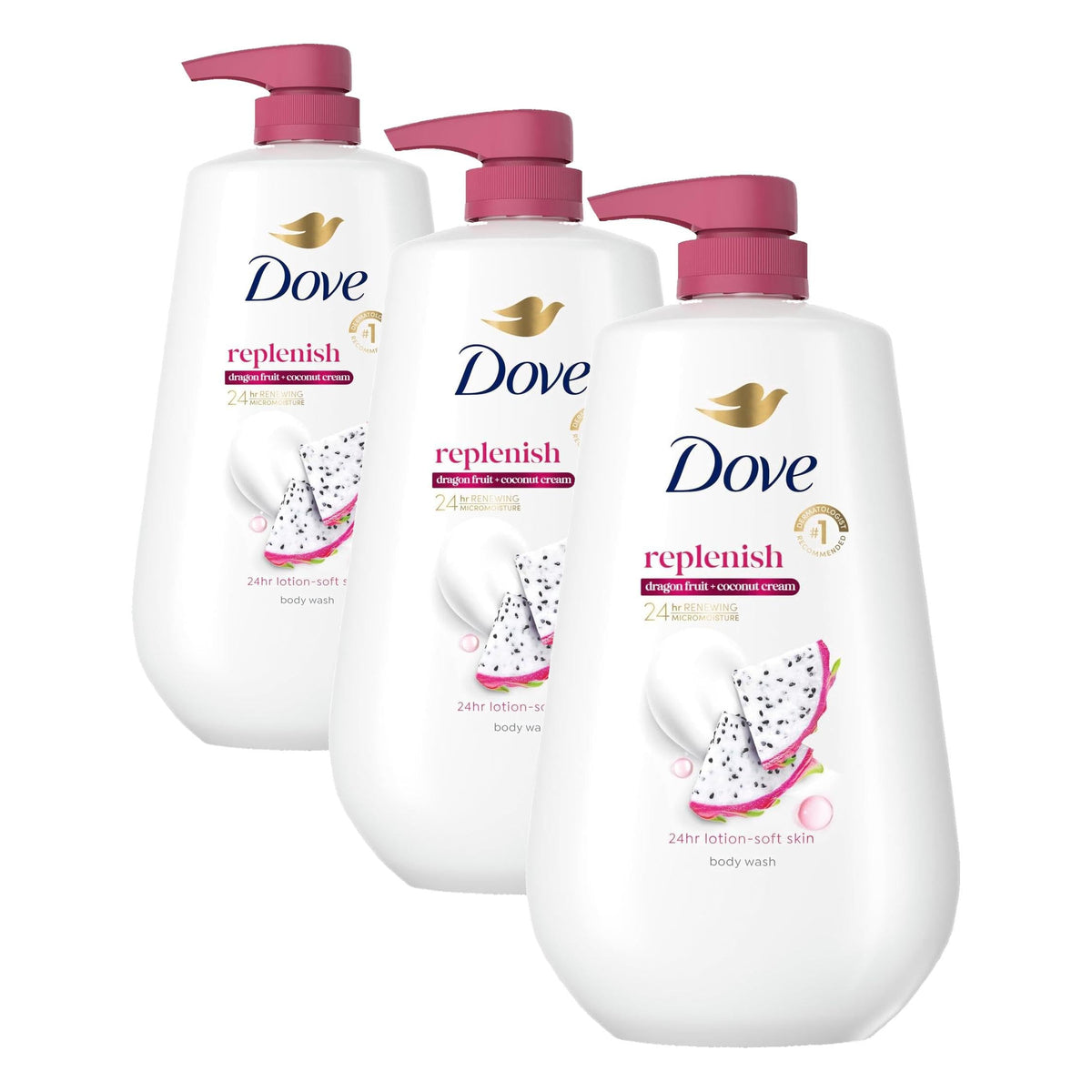 Dove 24hr Renew Lotion Body Wash MicroMoisture, Peony & Rose Oil, 30.6 oz