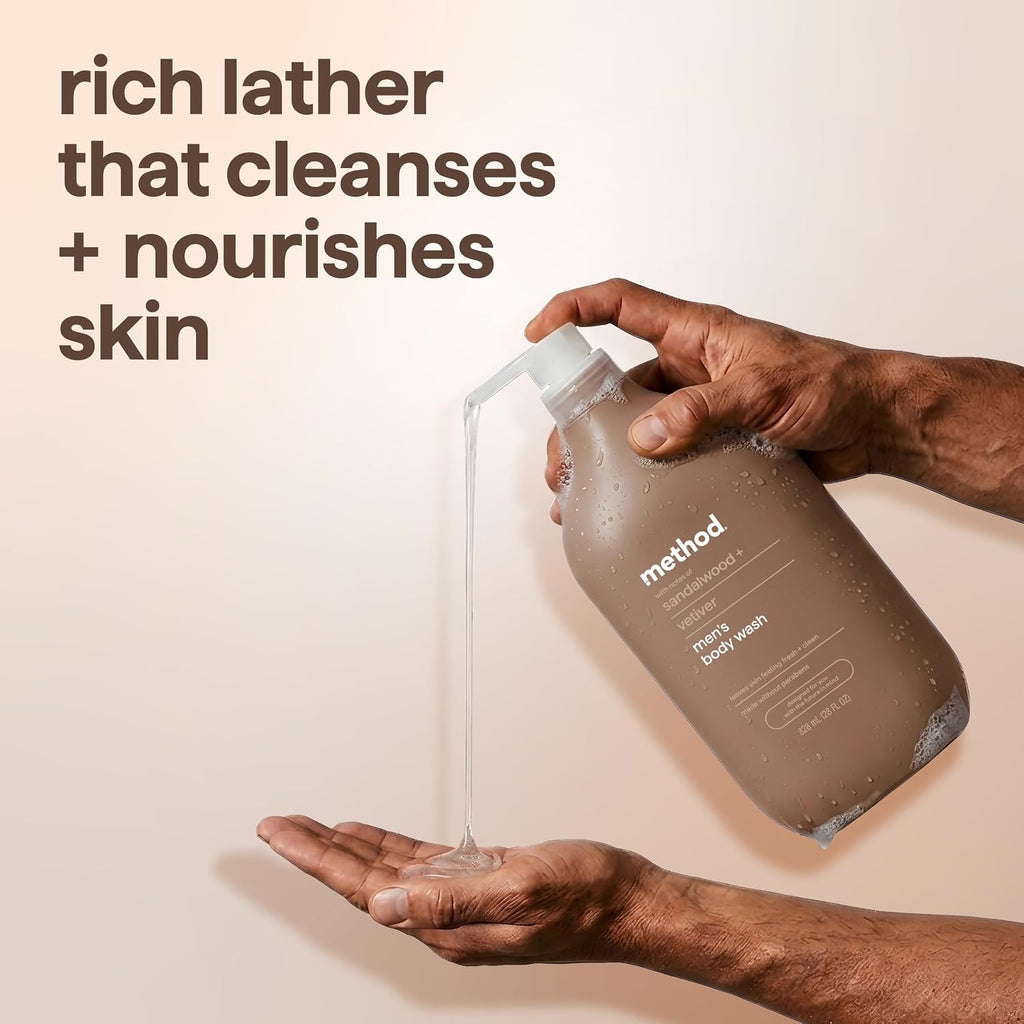 method Men’s Body Wash, Sandalwood + Vetiver, 28 fl oz