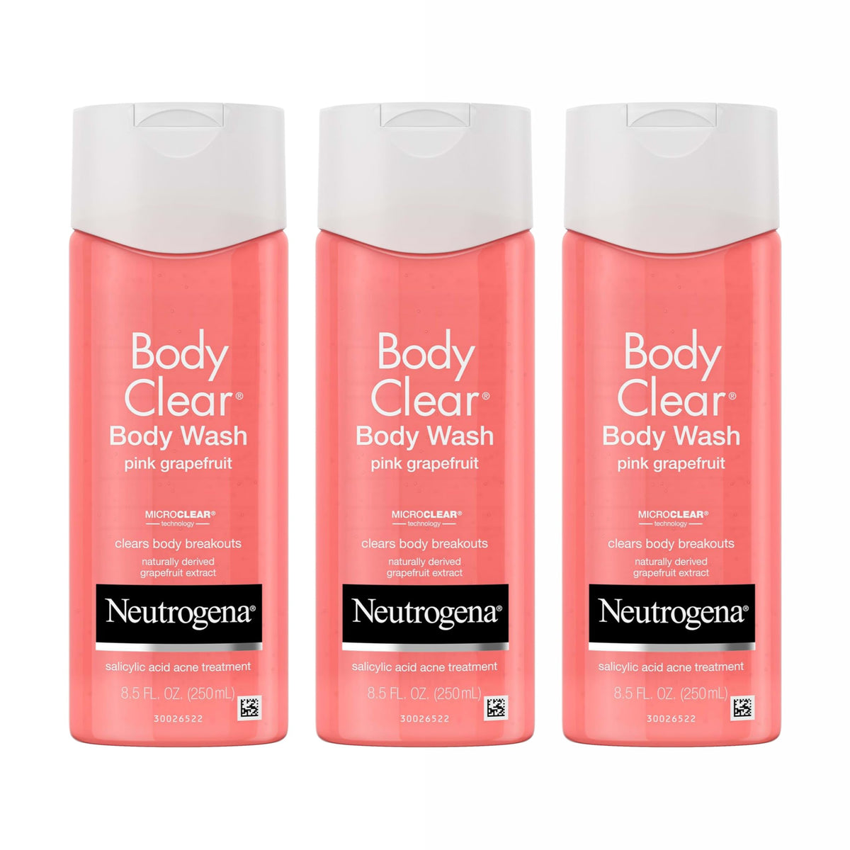 Neutrogena Body Clear Acne Body Wash, 3 x 8.5 fl oz