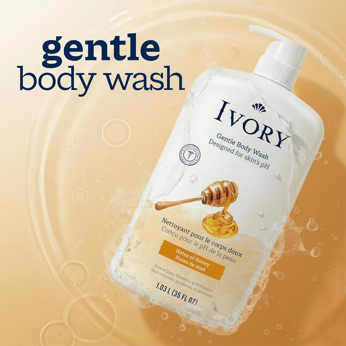 Ivory Body Wash Designed for the Whole Family, Honey Scent, 35 oz