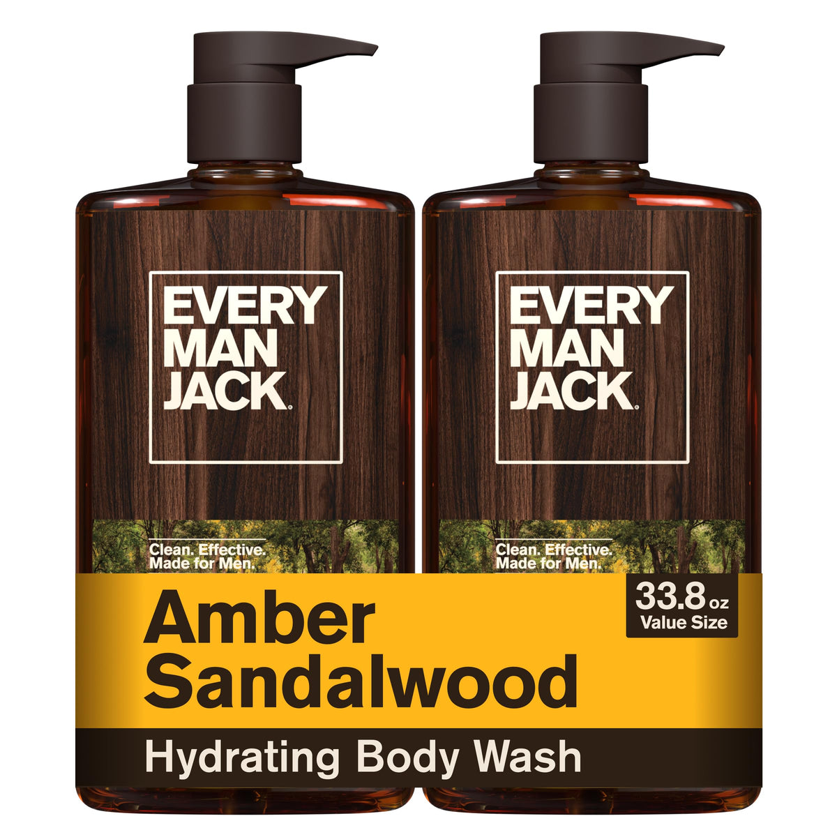 Every Man Jack Hydrating Body Wash for Men, Sea Minerals Citron, 2pk