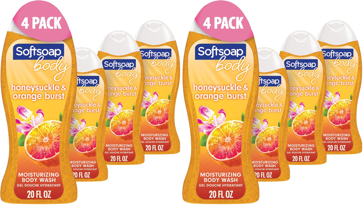 Softsoap Body Wash, Pomegranate & Mango Spritz Body Wash, 20 Fl Oz (Pack of 4)