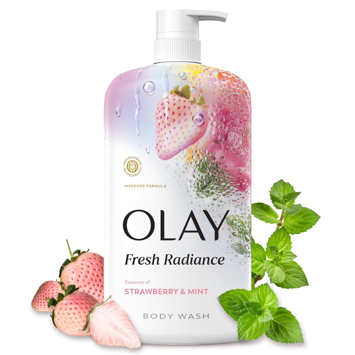 Olay Body Wash for Women, Fresh Radiance, 24/7 Skin-Loving Freshness, Visibly Radiant, Plant Based Cleansers, Vitamin B3 & Antioxidant Blend, For All Skin Types, Black Cherry & Vanilla Scent, 29 fl oz