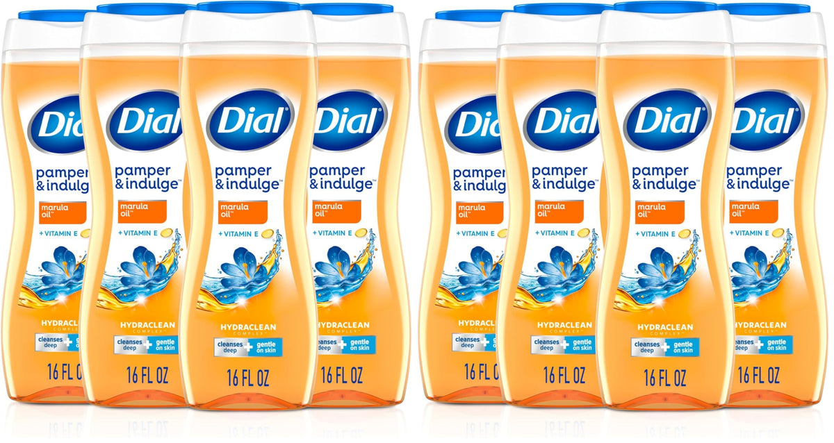 Dial Body Wash, Hydraclean Complex & Vitamin E, Gentle, Leaves Skin Feeling Nourished, Dermatologist-Tested, No Parabens & Sulfates, Exfoliate & Restore, Himalayan Salt, 16 Fl Oz (Pack of 4)