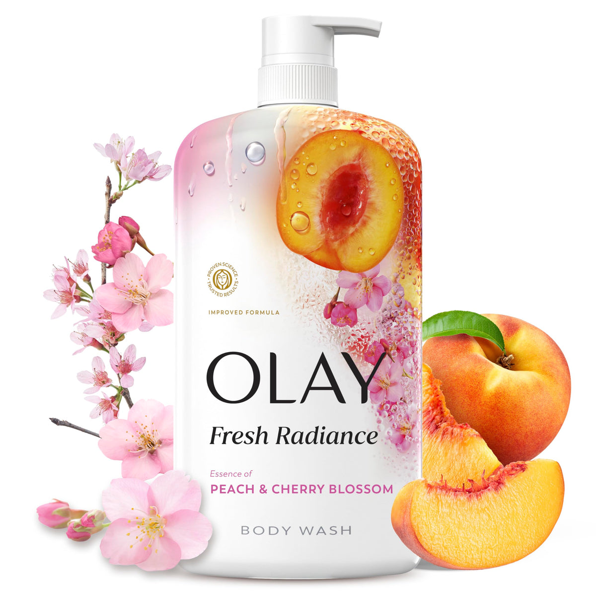 Olay Body Wash for Women, Fresh Radiance, 24/7 Skin-Loving Freshness, Visibly Radiant, Plant Based Cleansers, Vitamin B3 & Antioxidant Blend, For All Skin Types, Black Cherry & Vanilla Scent, 29 fl oz