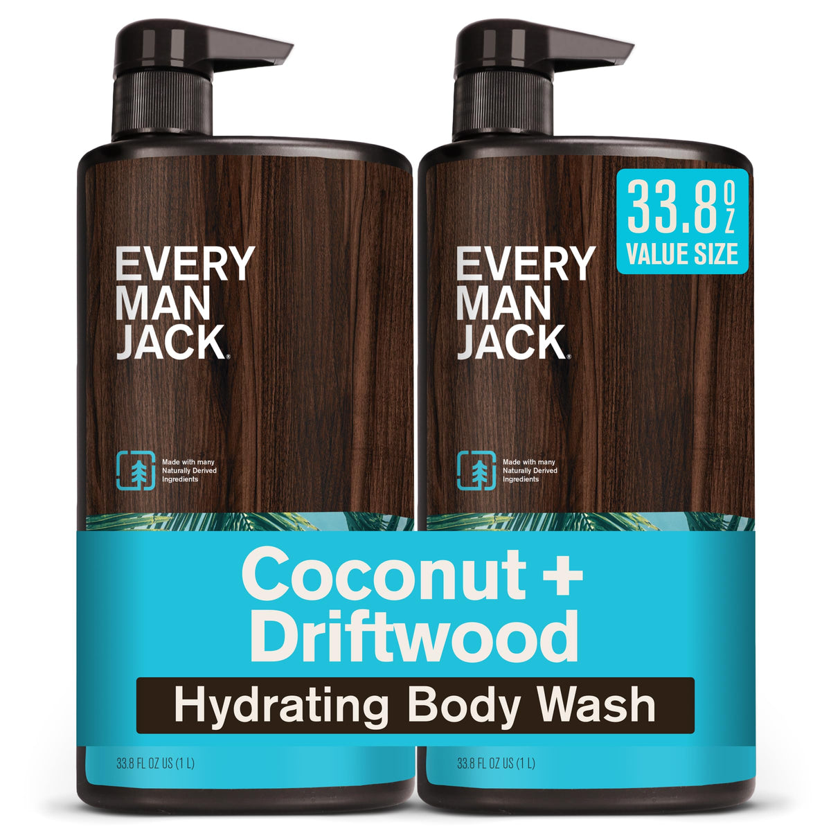 Every Man Jack Hydrating Body Wash for Men, Sea Minerals Citron, 2pk