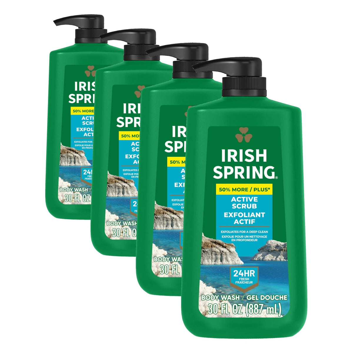 Irish Spring 5 in 1 Body Wash for Men, Fresh Eucalyptus & Bergamot, 887 mL