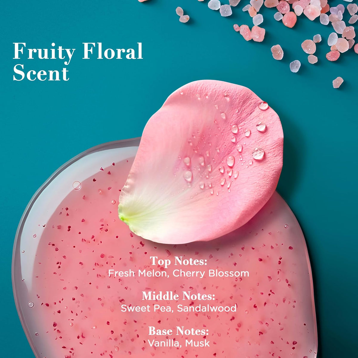 OGX Sensitive + Rose Water & Pink Sea Salt Body Scrub, 19.5 fl oz