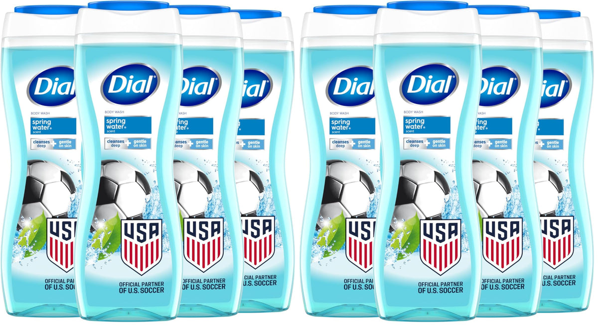 Dial Body Wash, Hydraclean Complex & Vitamin E, Gentle, Leaves Skin Feeling Nourished, Dermatologist-Tested, No Parabens & Sulfates, Exfoliate & Restore, Himalayan Salt, 16 Fl Oz (Pack of 4)