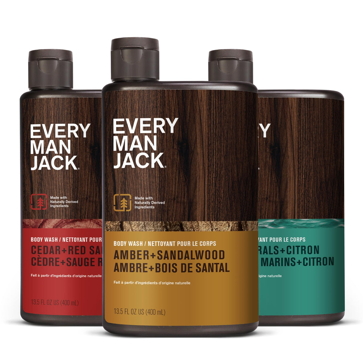 Every Man Jack Hydrating Body Wash for Men, Cedar Red Sage, 2pk