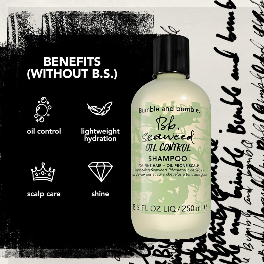 Bumble and bumble. Seaweed Oil Control Shampoo | Purifying Formula Removes Excess Oil Without Overdrying | For Oil-Prone Scalp + Hair | Seaweed Blend, Zinc PCA, Lactobacillus