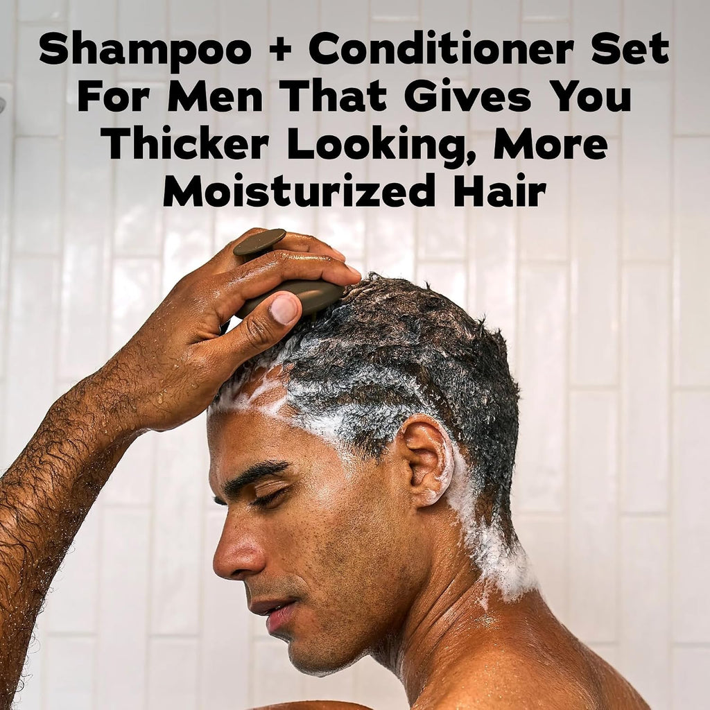 Dr. Squatch Full + Thick Men's Shampoo and Conditioner Set - For Fuller, Thicker-Looking Hair - Natural Shampoo and Conditioner for Men - Fresh Falls (11 fl oz, 2-Pack)