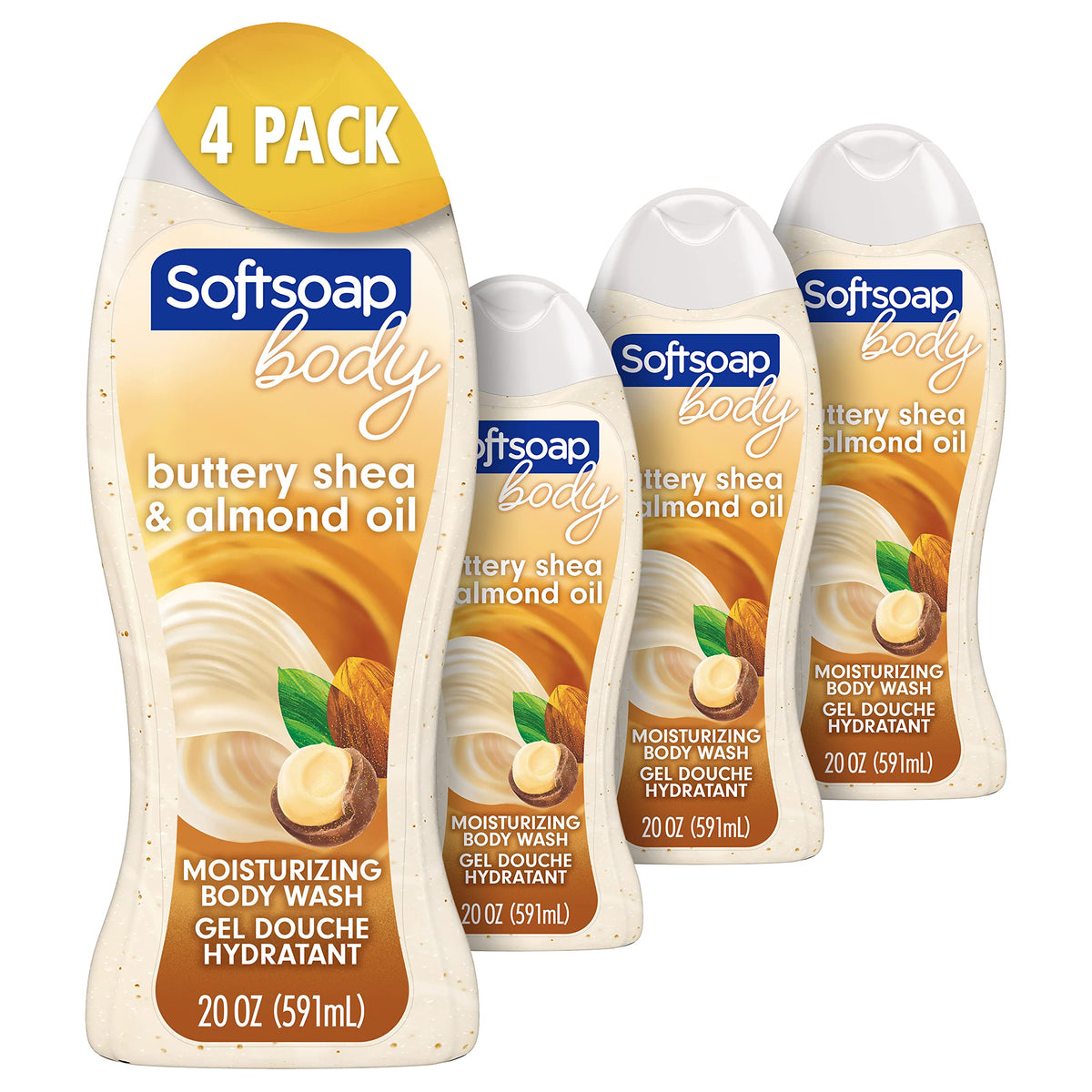 Softsoap Body Wash, Pomegranate & Mango Spritz Body Wash, 20 Fl Oz (Pack of 4)