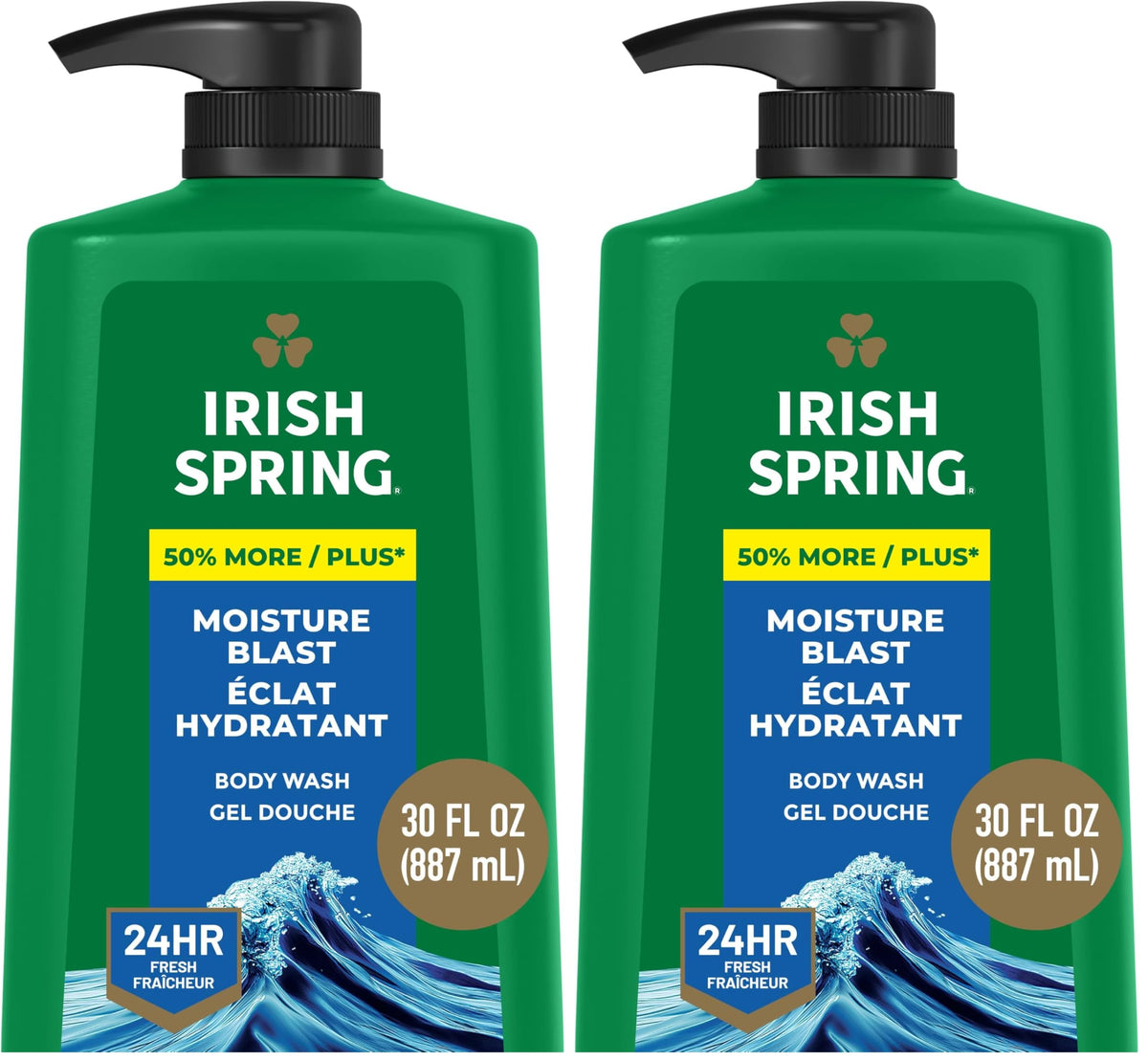 Irish Spring 5 in 1 Body Wash for Men, Fresh Eucalyptus & Bergamot, 887 mL
